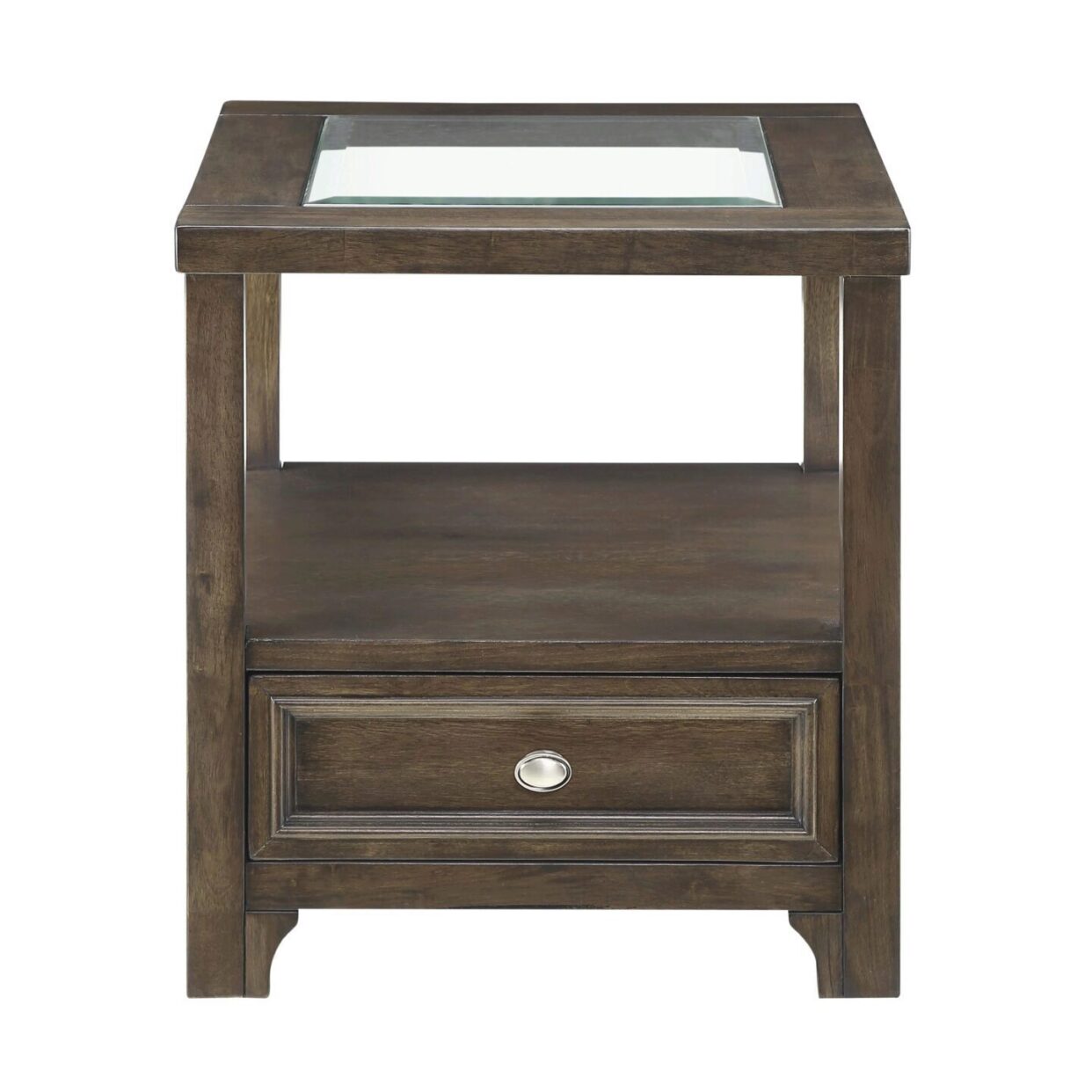 Auburn Transitional Charcoal Brown Wood End Table - 3624-04 - Bien Home Furniture & Electronics