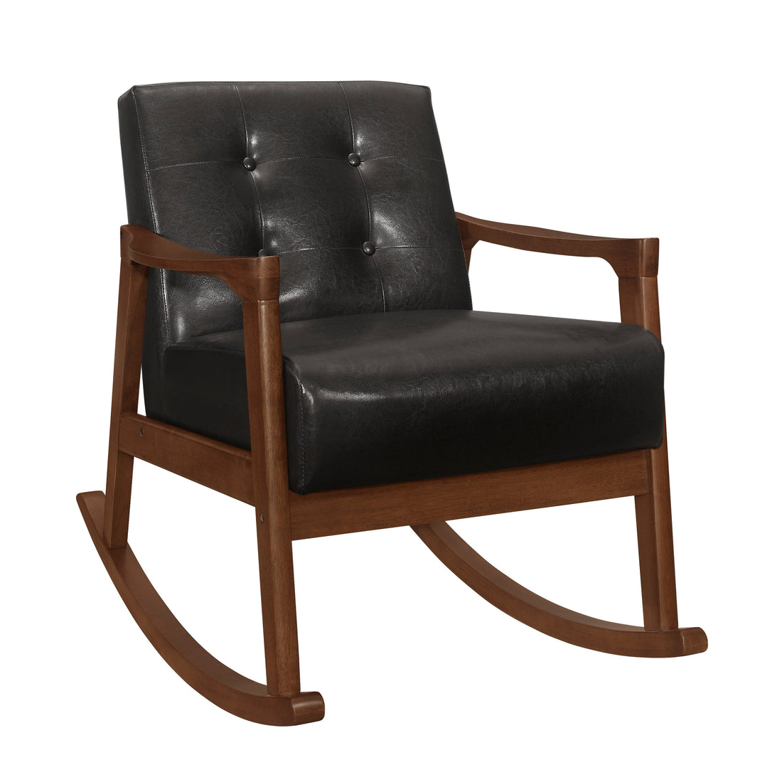 Auden Dark Brown Faux Leather Rocking Chair - 1049DB-1 - Bien Home Furniture &amp; Electronics