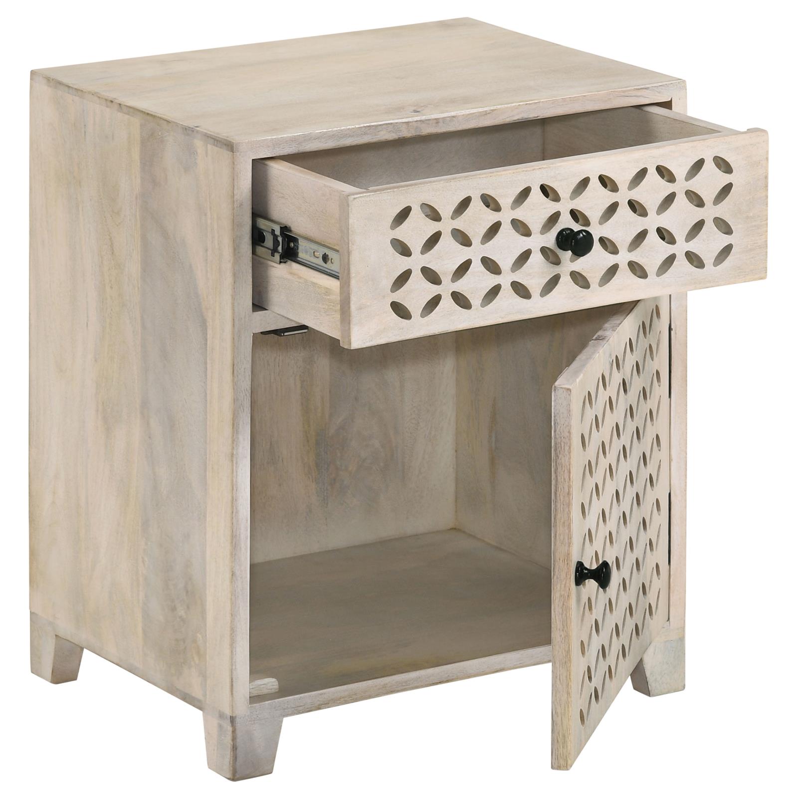 August White Washed 1-Door Accent Cabinet - 953569 - Bien Home Furniture & Electronics