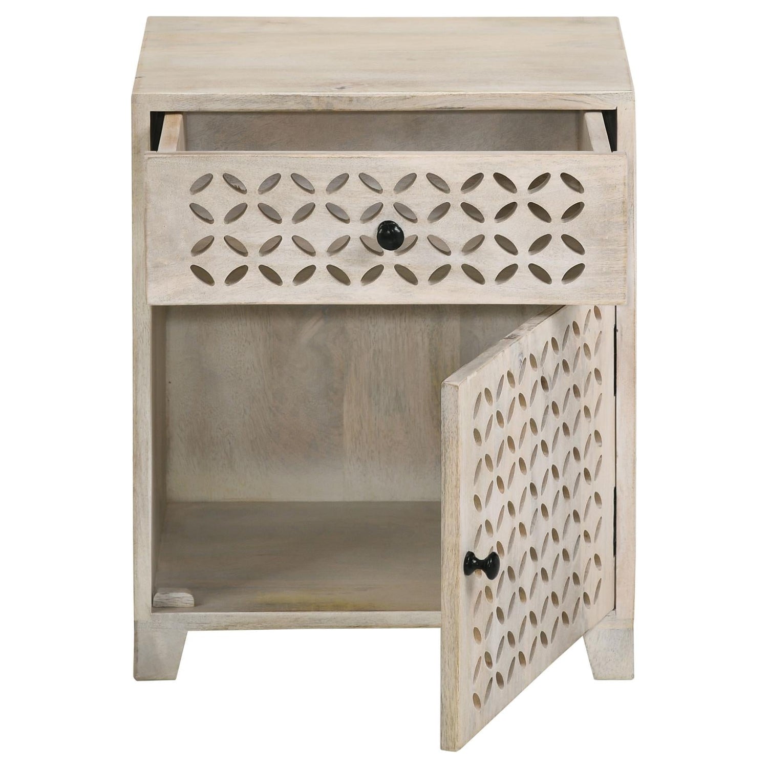 August White Washed 1-Door Accent Cabinet - 953569 - Bien Home Furniture & Electronics