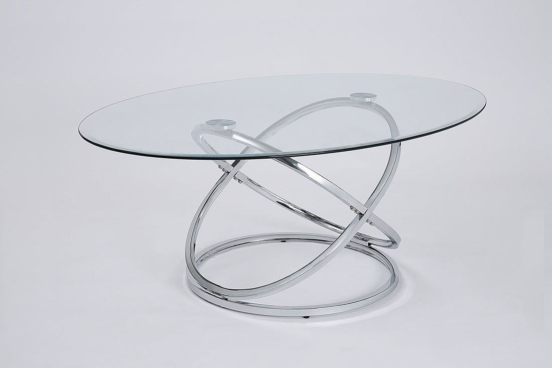 Aura Chrome 3-Piece Coffee Table Set - SET | 3274-BASE | 3274-GL - Bien Home Furniture &amp; Electronics