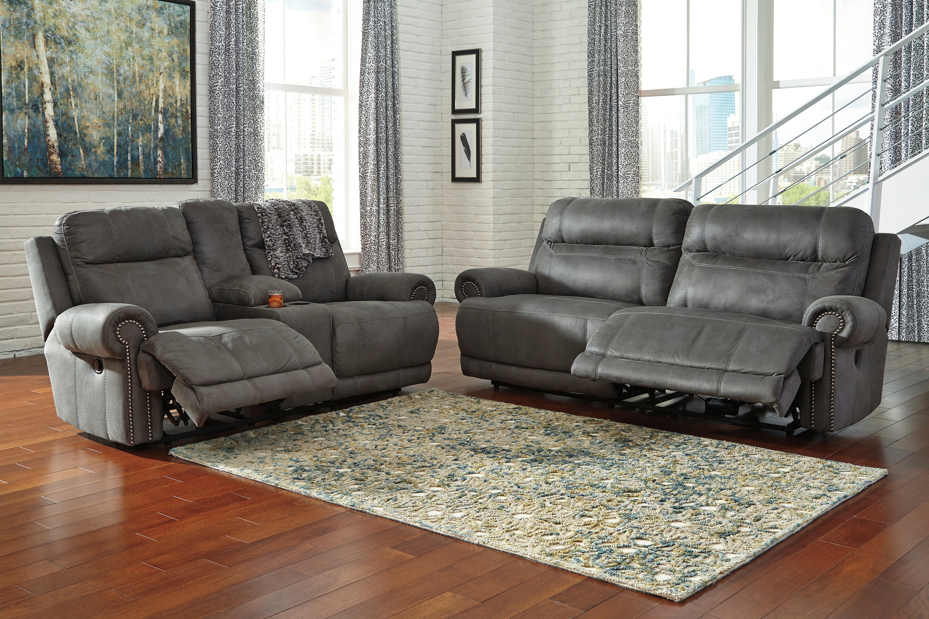 Austere Gray Power Reclining Living Room Set - SET | 3840181 | 3840194 - Bien Home Furniture & Electronics