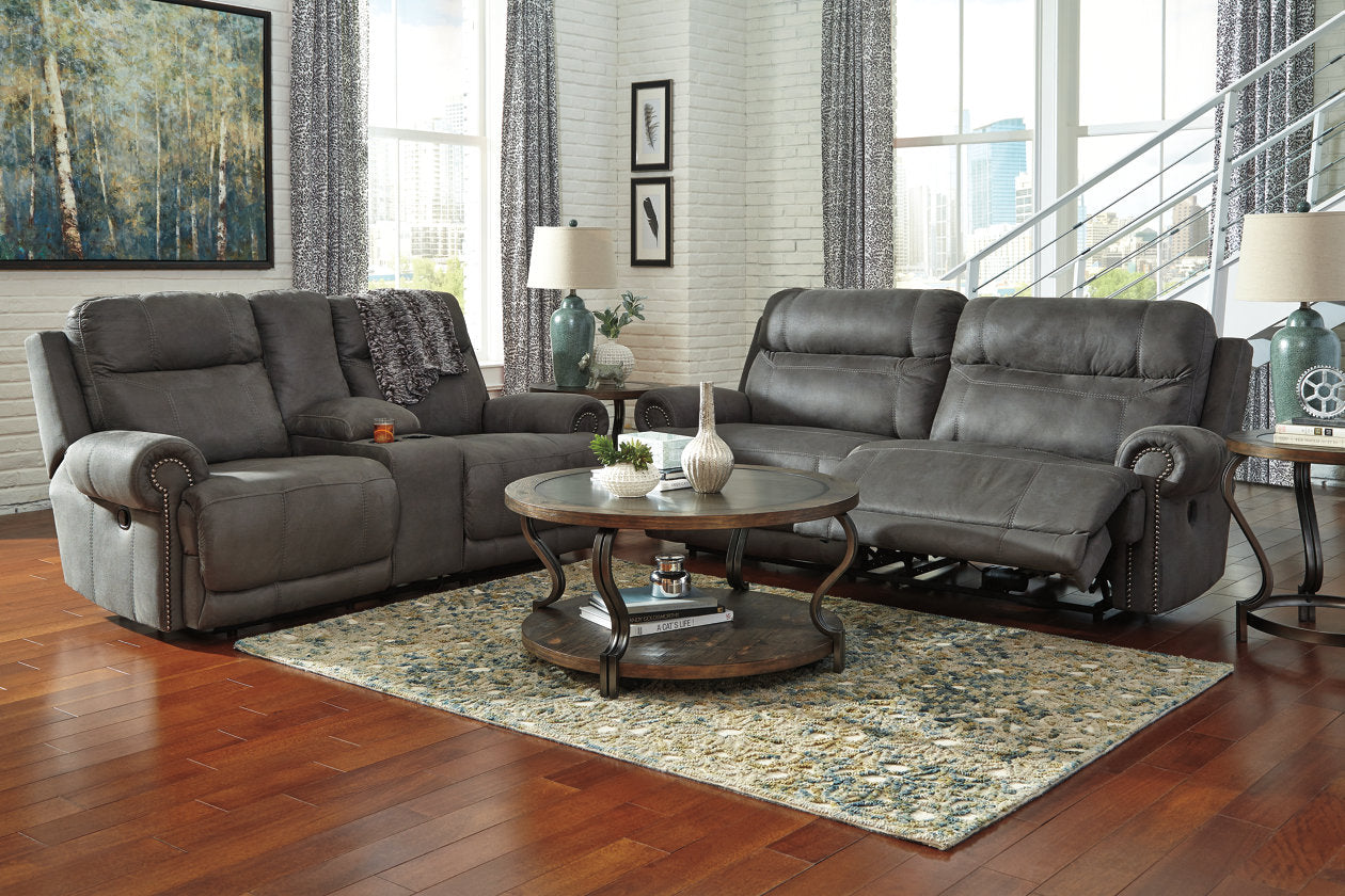Austere Gray Reclining Loveseat with Console - 3840194 - Bien Home Furniture &amp; Electronics