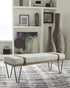 Austin Beige/Black Upholstered Bench - 910258 - Bien Home Furniture & Electronics