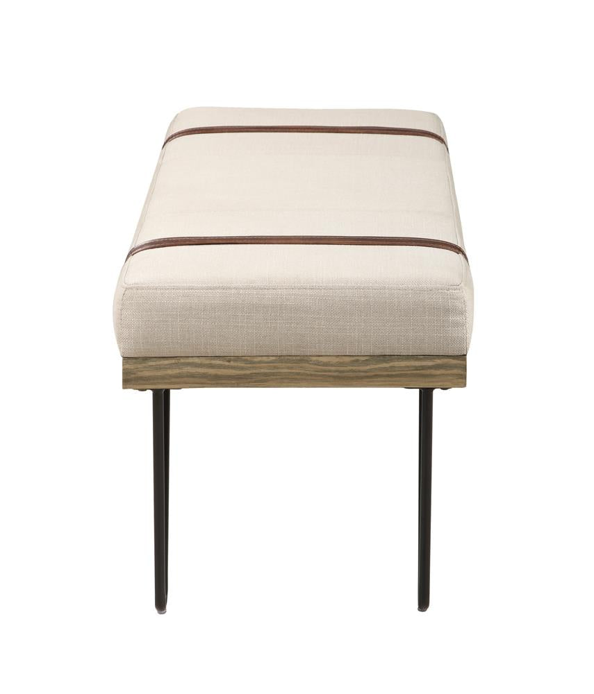 Austin Beige/Black Upholstered Bench - 910258 - Bien Home Furniture & Electronics