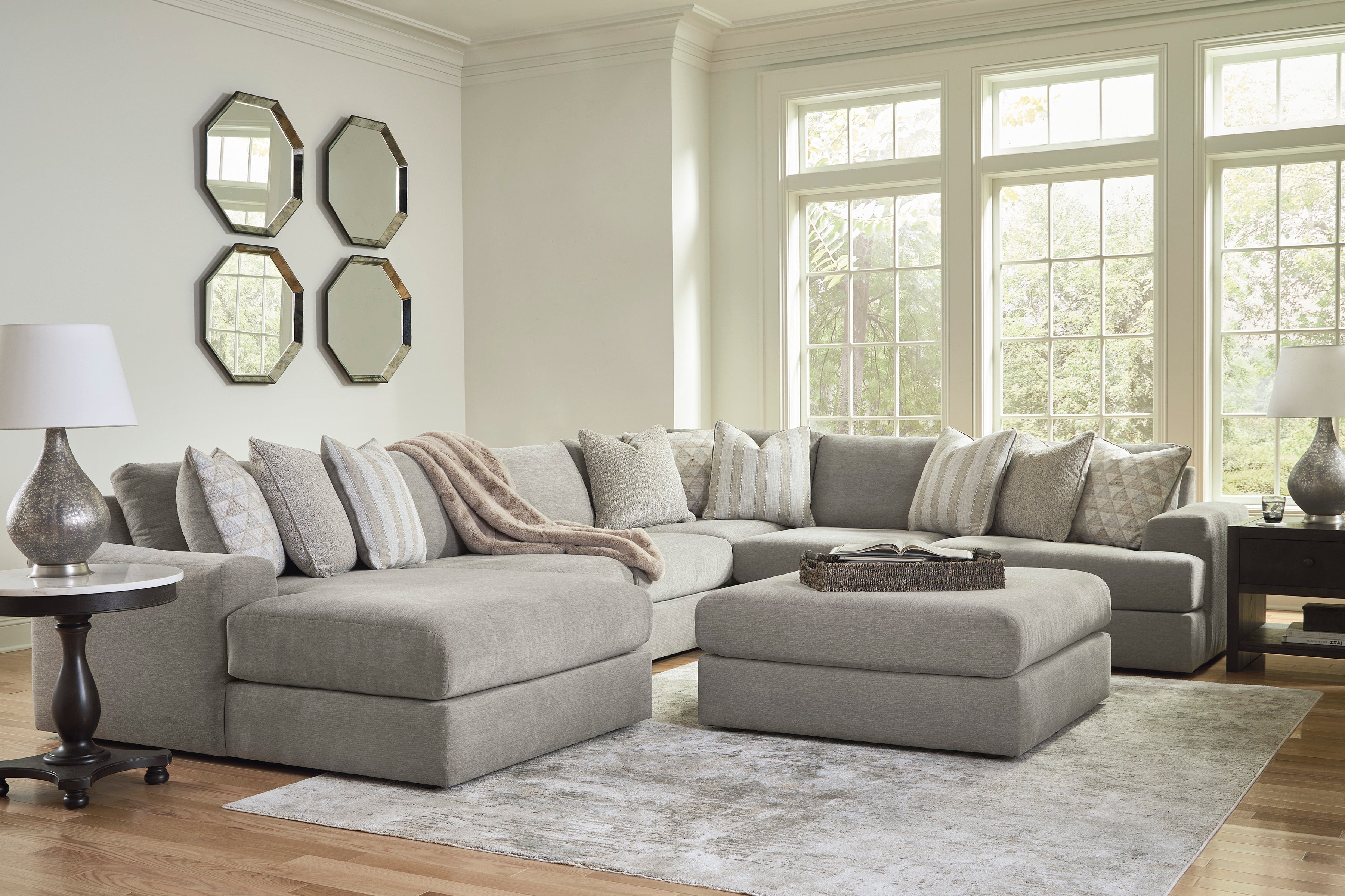 Avaliyah Ash 6-Piece LAF Chaise Sectional - SET | 5810316 | 5810346 | 5810346 | 5810346 | 5810377 | 5810365 - Bien Home Furniture & Electronics