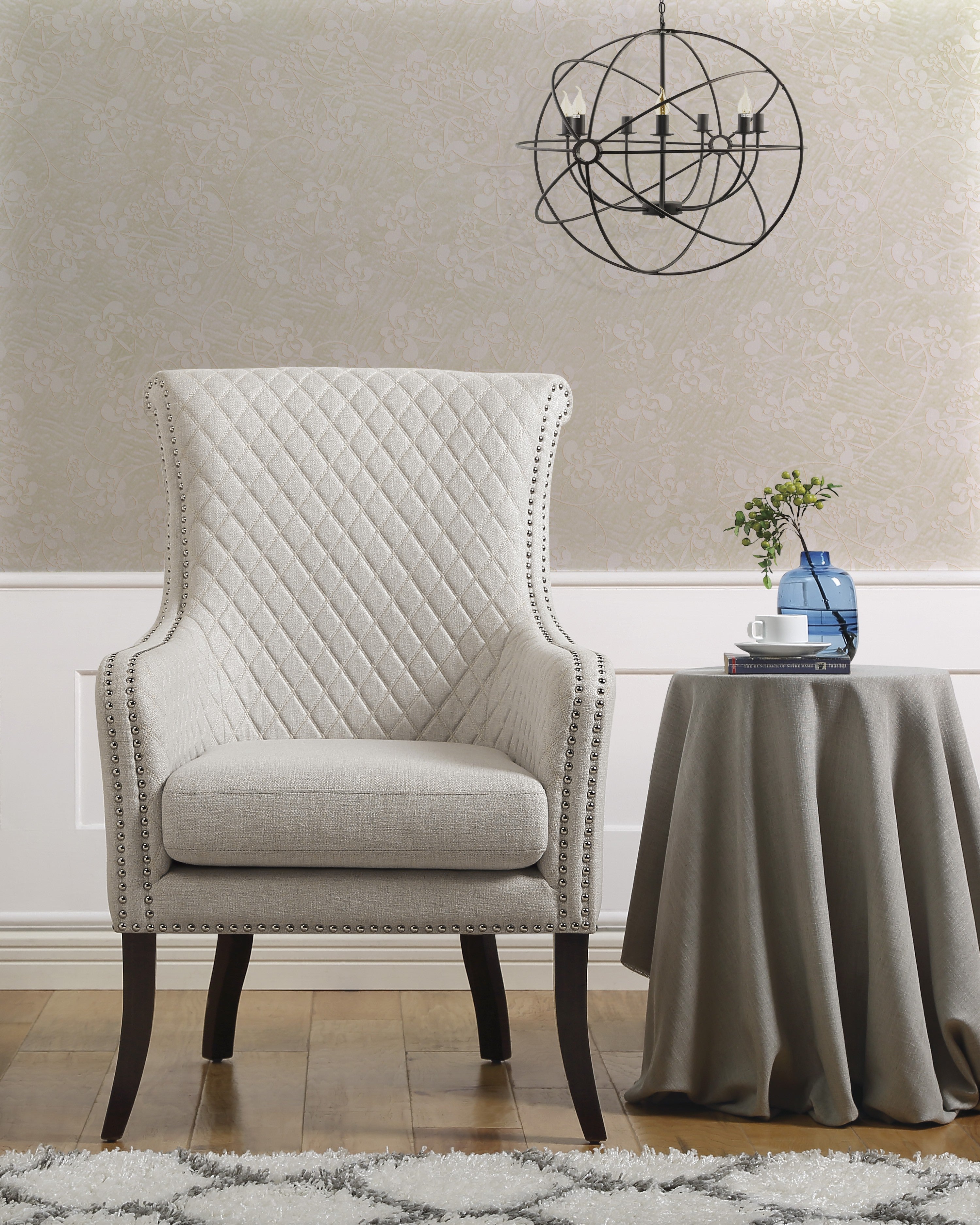 Avalon Beige Quilted Accent Chair - 1199F11S - Bien Home Furniture & Electronics