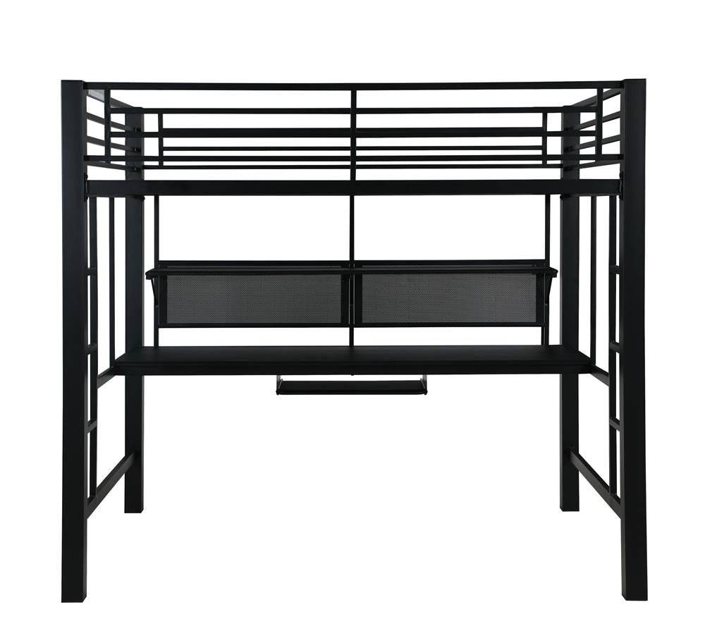 Avalon Full Workstation Loft Bed Black - 460023 - Bien Home Furniture & Electronics