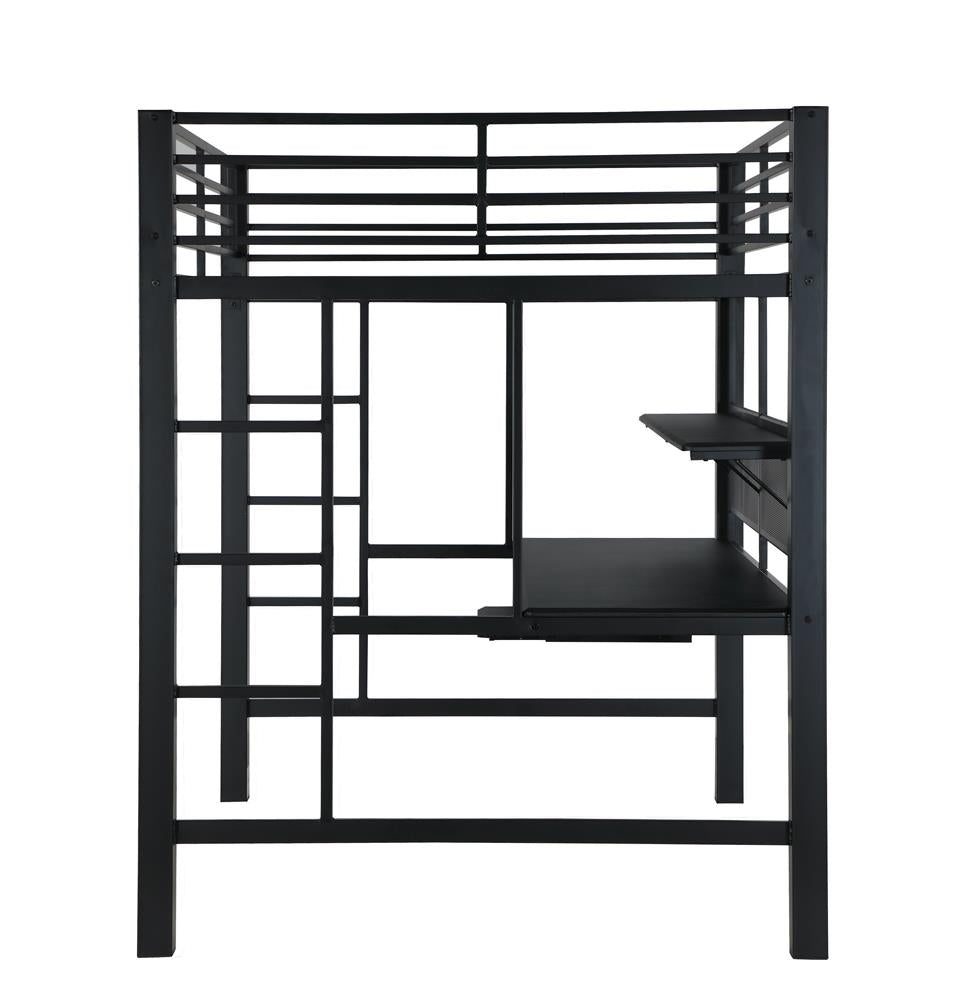 Avalon Full Workstation Loft Bed Black - 460023 - Bien Home Furniture & Electronics