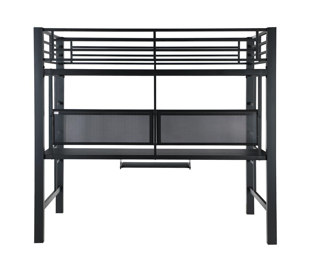 Avalon Full Workstation Loft Bed Black - 460023 - Bien Home Furniture & Electronics