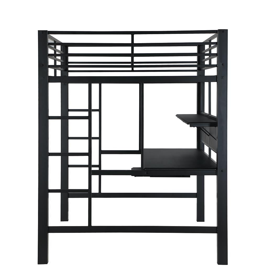 Avalon Full Workstation Loft Bed Black - 460023 - Bien Home Furniture & Electronics