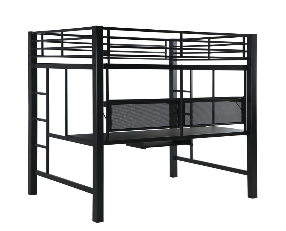 Avalon Full Workstation Loft Bed Black - 460023 - Bien Home Furniture & Electronics