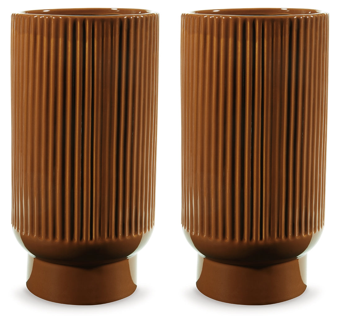 Avalyah Burnt Umber Vase (Set of 2) - A2900022 - Bien Home Furniture & Electronics