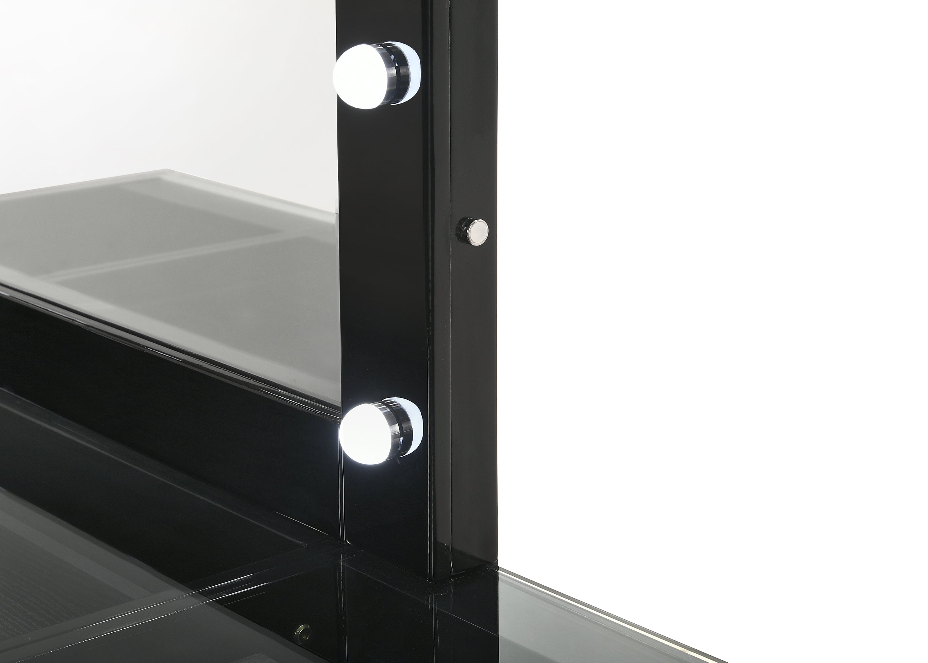 Avery Black Makeup Vanity Set with Lighted Mirror - SET | B4850BK-91-TOP | B4850BK-91-BASE | B4850BK-91-11 - Bien Home Furniture & Electronics