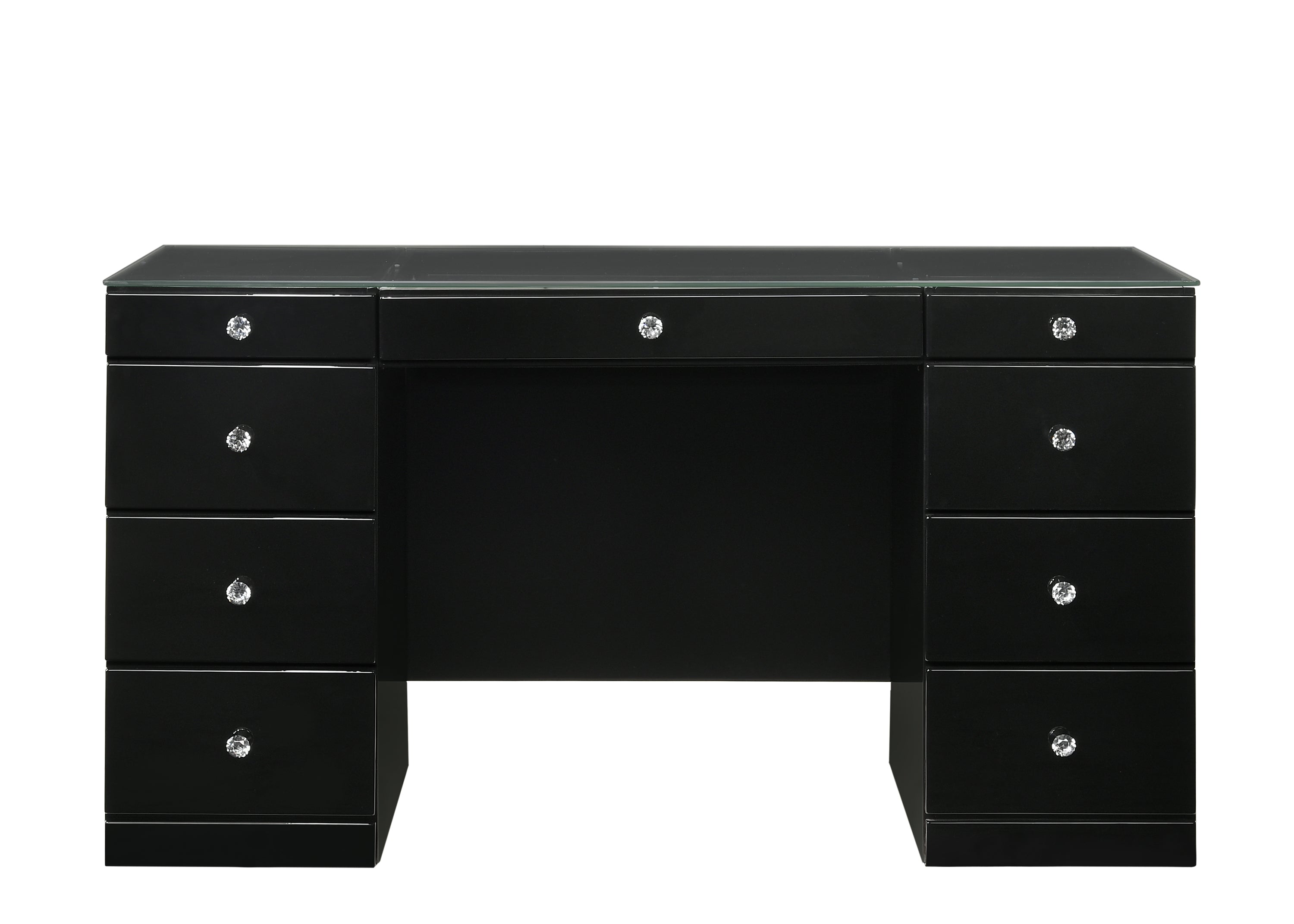 Avery Black Makeup Vanity Set with Lighted Mirror - SET | B4850BK-91-TOP | B4850BK-91-BASE | B4850BK-91-11 - Bien Home Furniture & Electronics