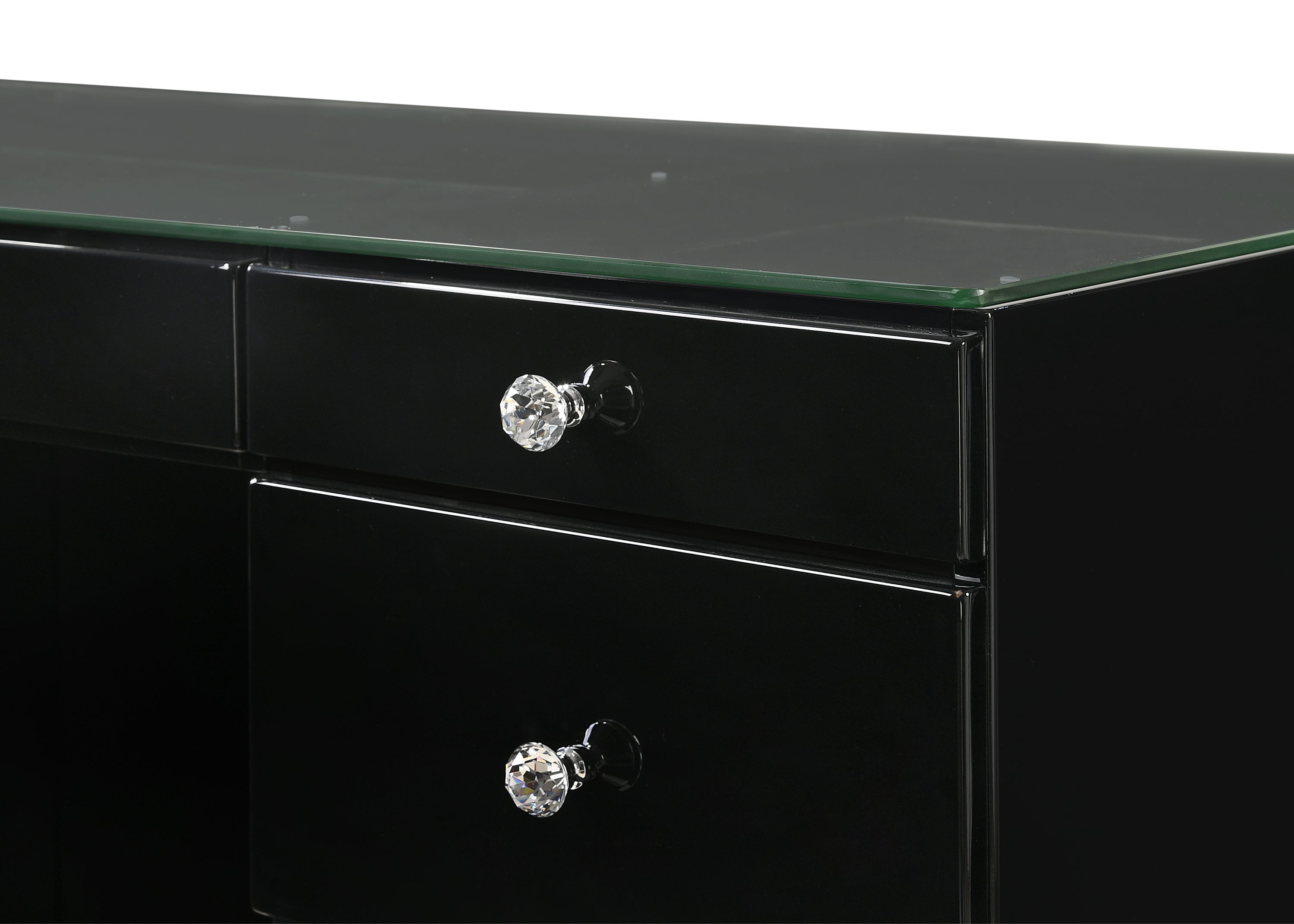 Avery Black Makeup Vanity Set with Lighted Mirror - SET | B4850BK-91-TOP | B4850BK-91-BASE | B4850BK-91-11 - Bien Home Furniture & Electronics