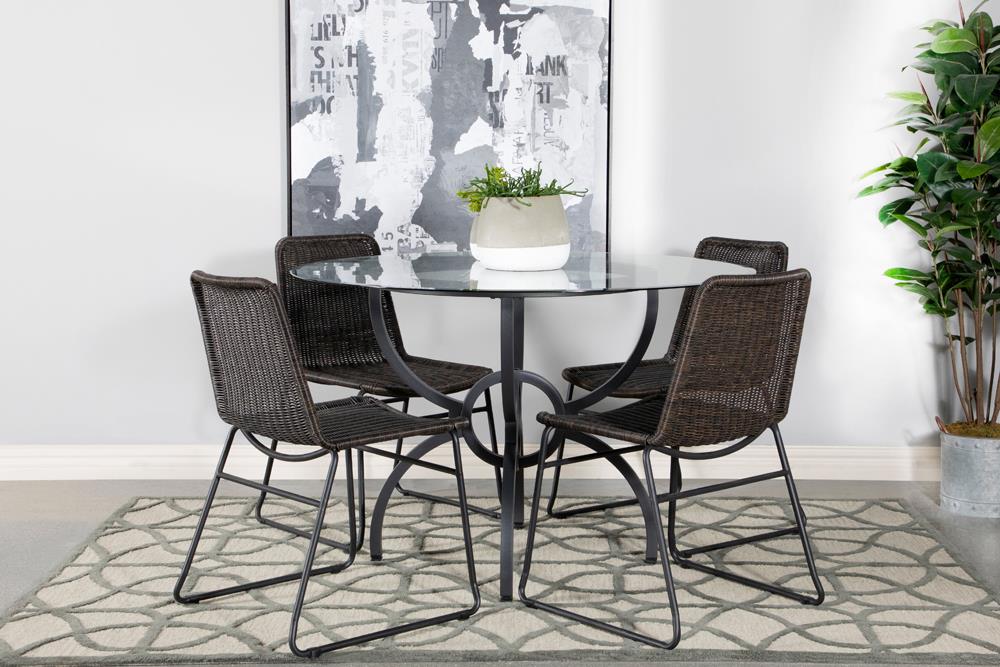 Aviano Gunmetal Dining Table Base - 108291 - Bien Home Furniture & Electronics