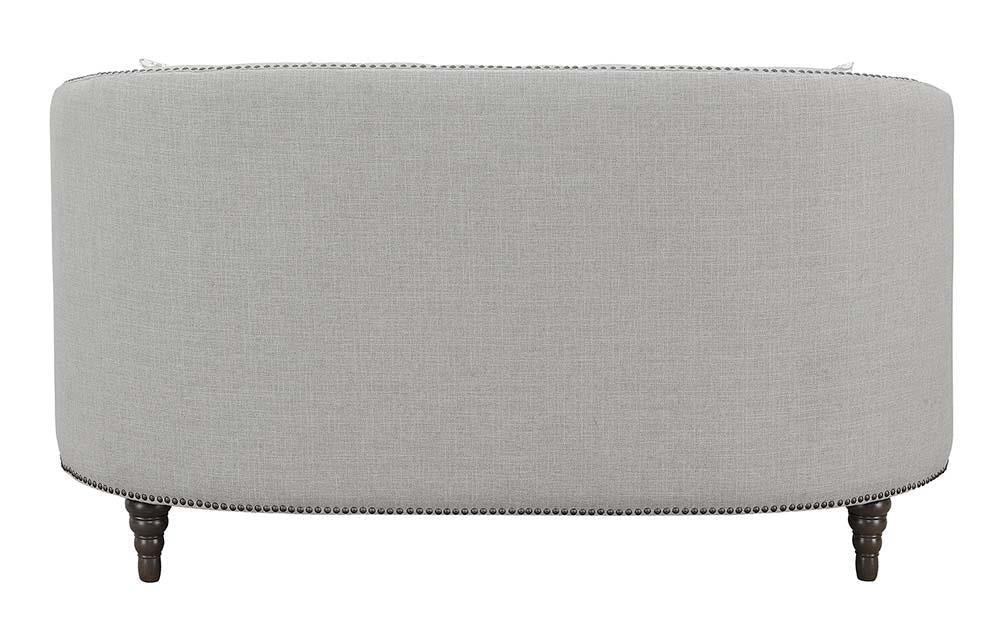Avonlea Sloped Arm Upholstered Loveseat Trim Gray - 505642 - Bien Home Furniture &amp; Electronics