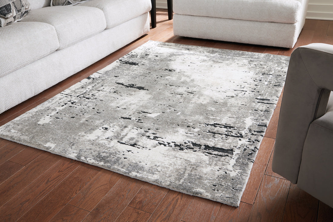 Aworley Gray/White Large Rug - R406161 - Bien Home Furniture &amp; Electronics