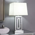 Ayelet Table Lamp with Square Shade White/Mirror - 923288 - Bien Home Furniture & Electronics