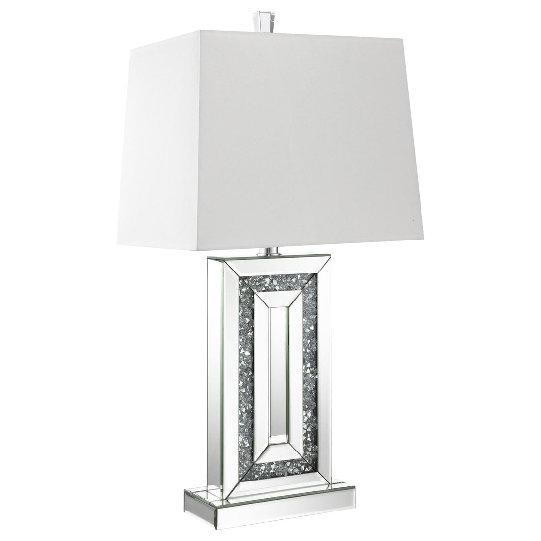 Ayelet Table Lamp with Square Shade White/Mirror - 923288 - Bien Home Furniture &amp; Electronics