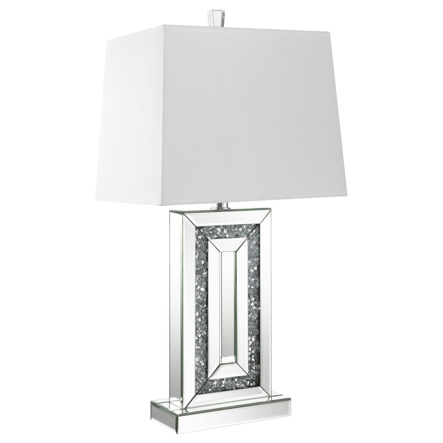 Ayelet Table Lamp with Square Shade White/Mirror - 923288 - Bien Home Furniture & Electronics