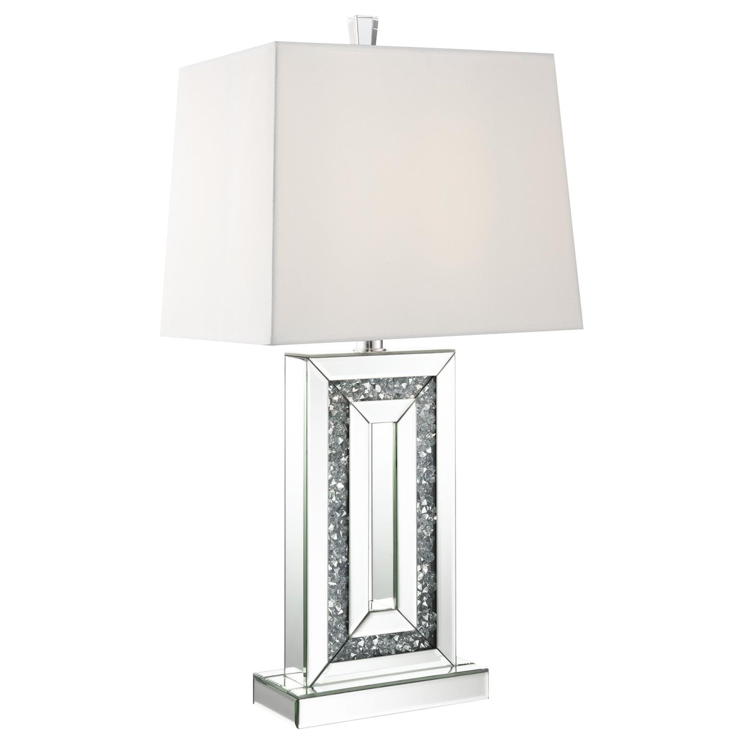 Ayelet Table Lamp with Square Shade White/Mirror - 923288 - Bien Home Furniture & Electronics