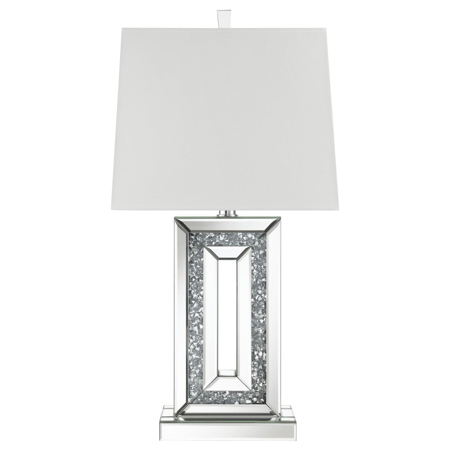 Ayelet Table Lamp with Square Shade White/Mirror - 923288 - Bien Home Furniture & Electronics