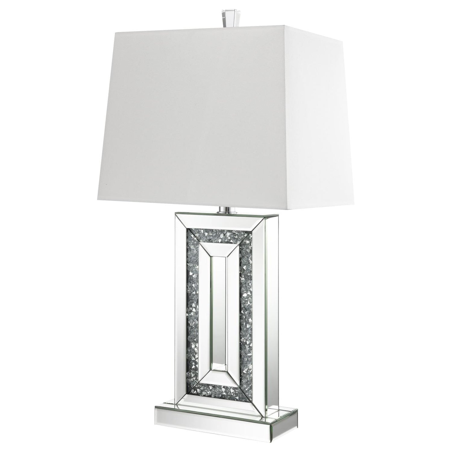 Ayelet Table Lamp with Square Shade White/Mirror - 923288 - Bien Home Furniture & Electronics