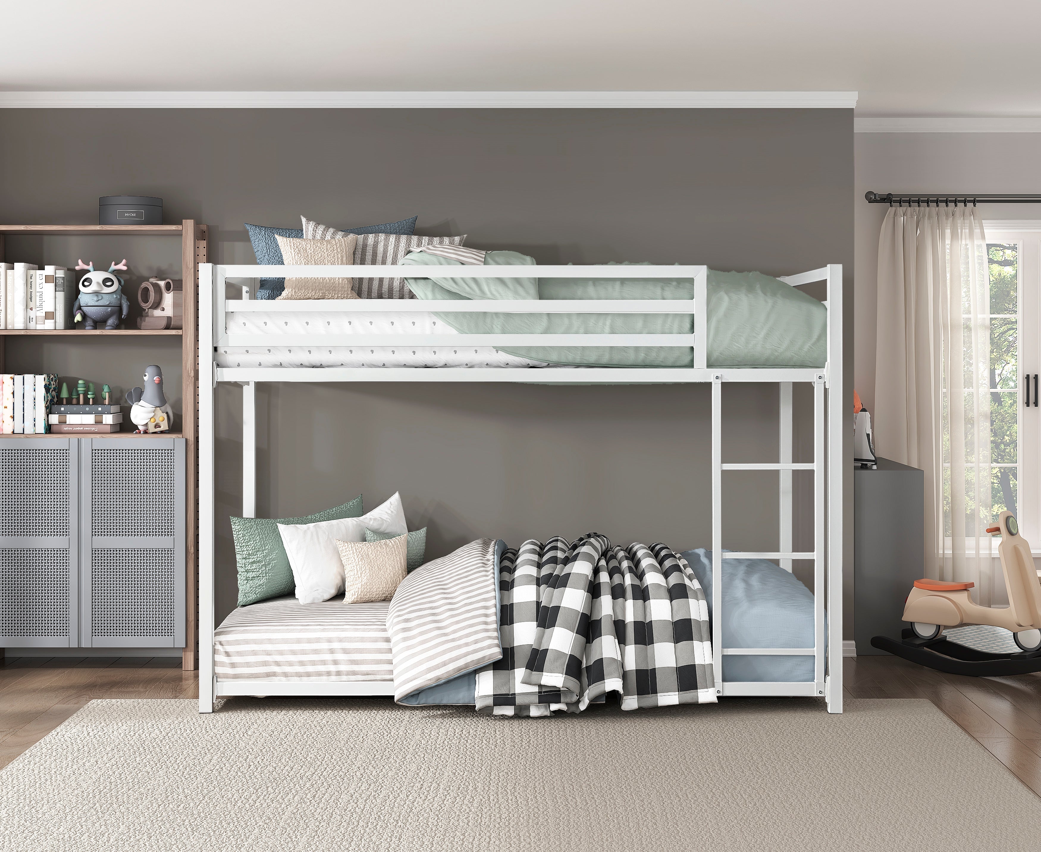 B2010WH-1 Twin/Twin Bunk Bed - B2010WH-1 - Bien Home Furniture &amp; Electronics