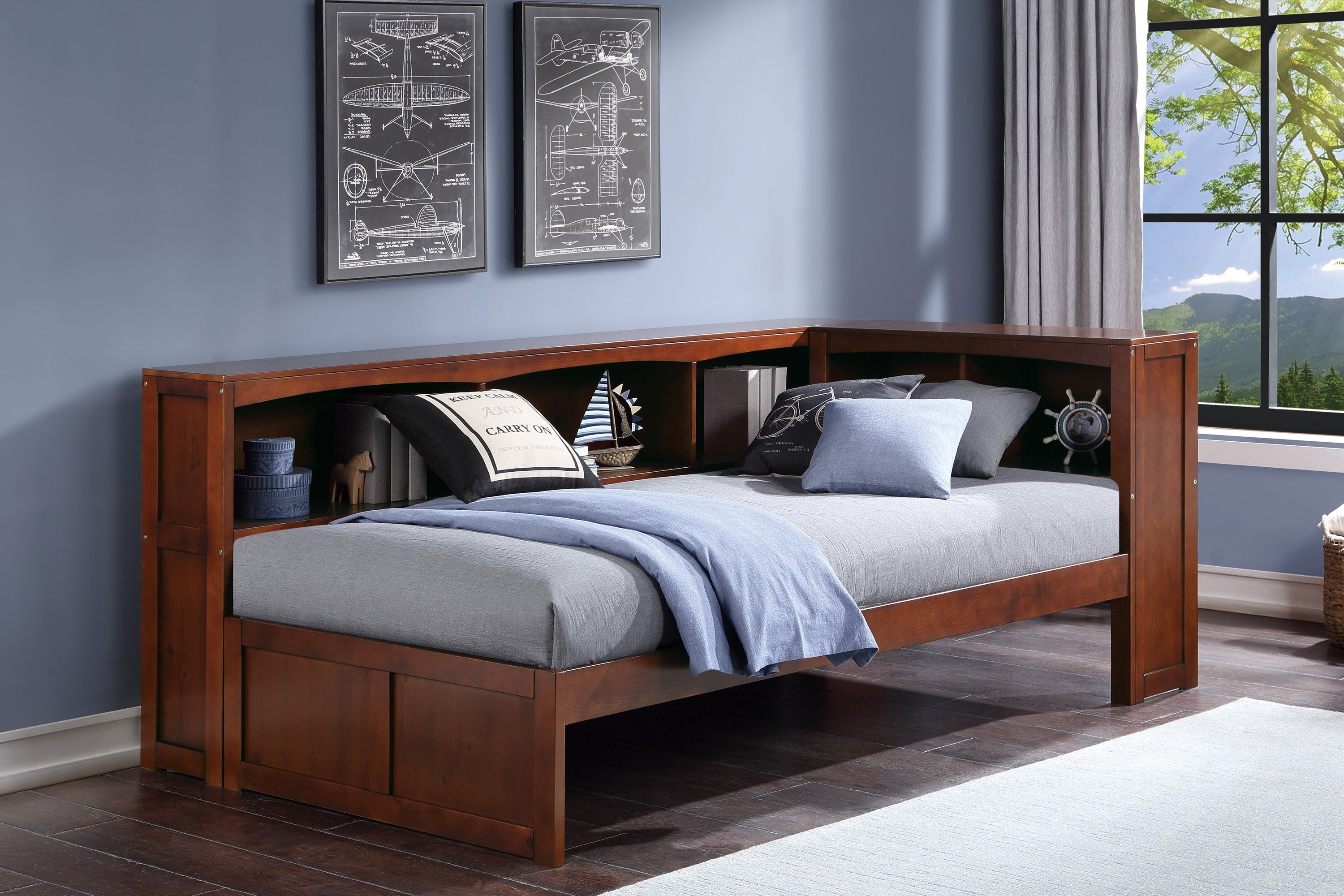 B2013BCDC-1BC* (3) Twin Bookcase Corner Bed - B2013BCDC-1BC* - Bien Home Furniture & Electronics