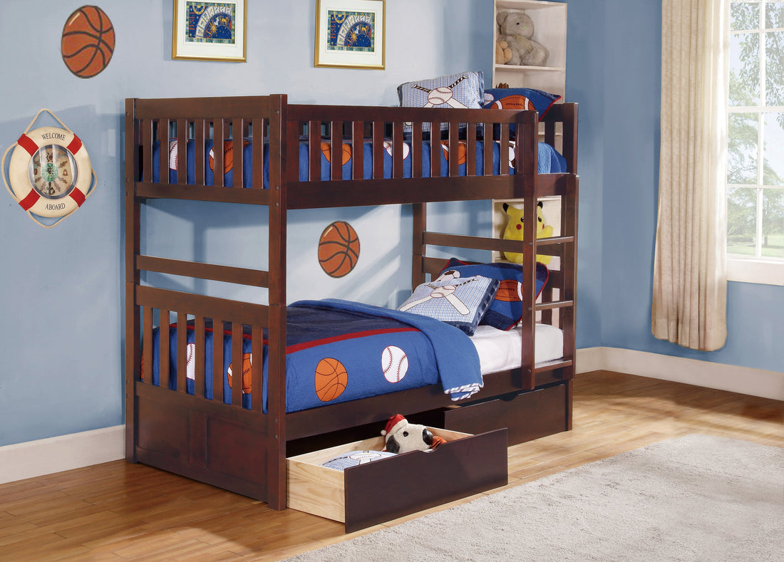 B2013DC-1*T (4) Twin/Twin Bunk Bed with Storage Boxes - B2013DC-1*T - Bien Home Furniture & Electronics