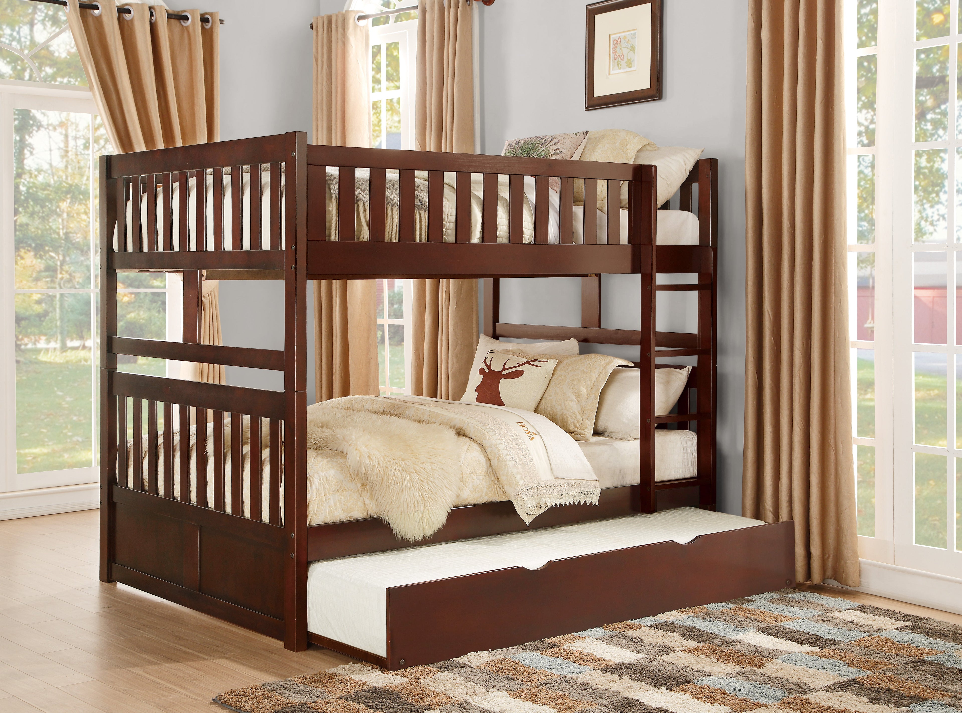 B2013FFDC-1*R (4) Full/Full Bunk Bed with Twin Trundle - B2013FFDC-1*R - Bien Home Furniture & Electronics