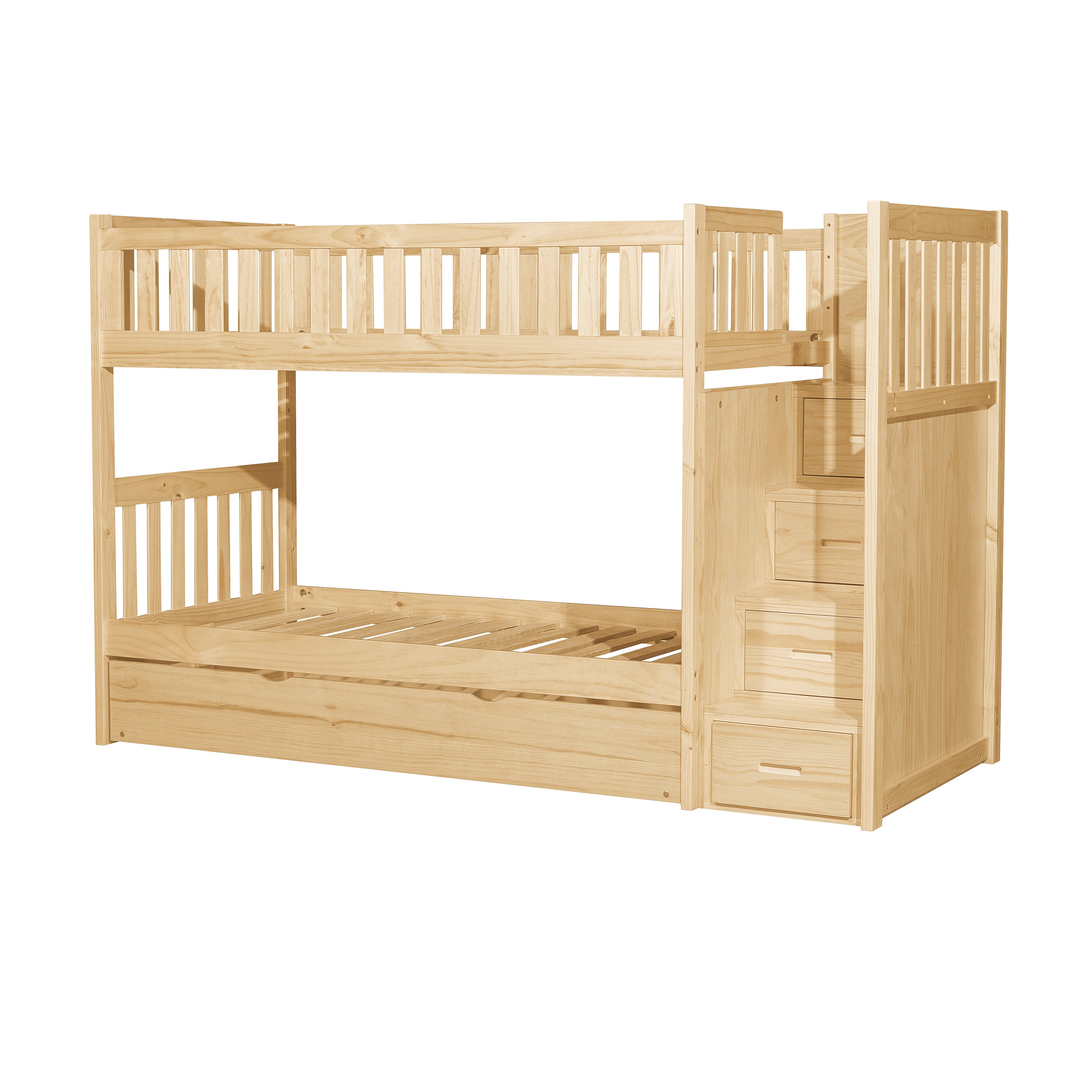 B2043SB-1*R (5) Twin/Twin Step Bunk Bed with Twin Trundle - B2043SB-1*R - Bien Home Furniture & Electronics