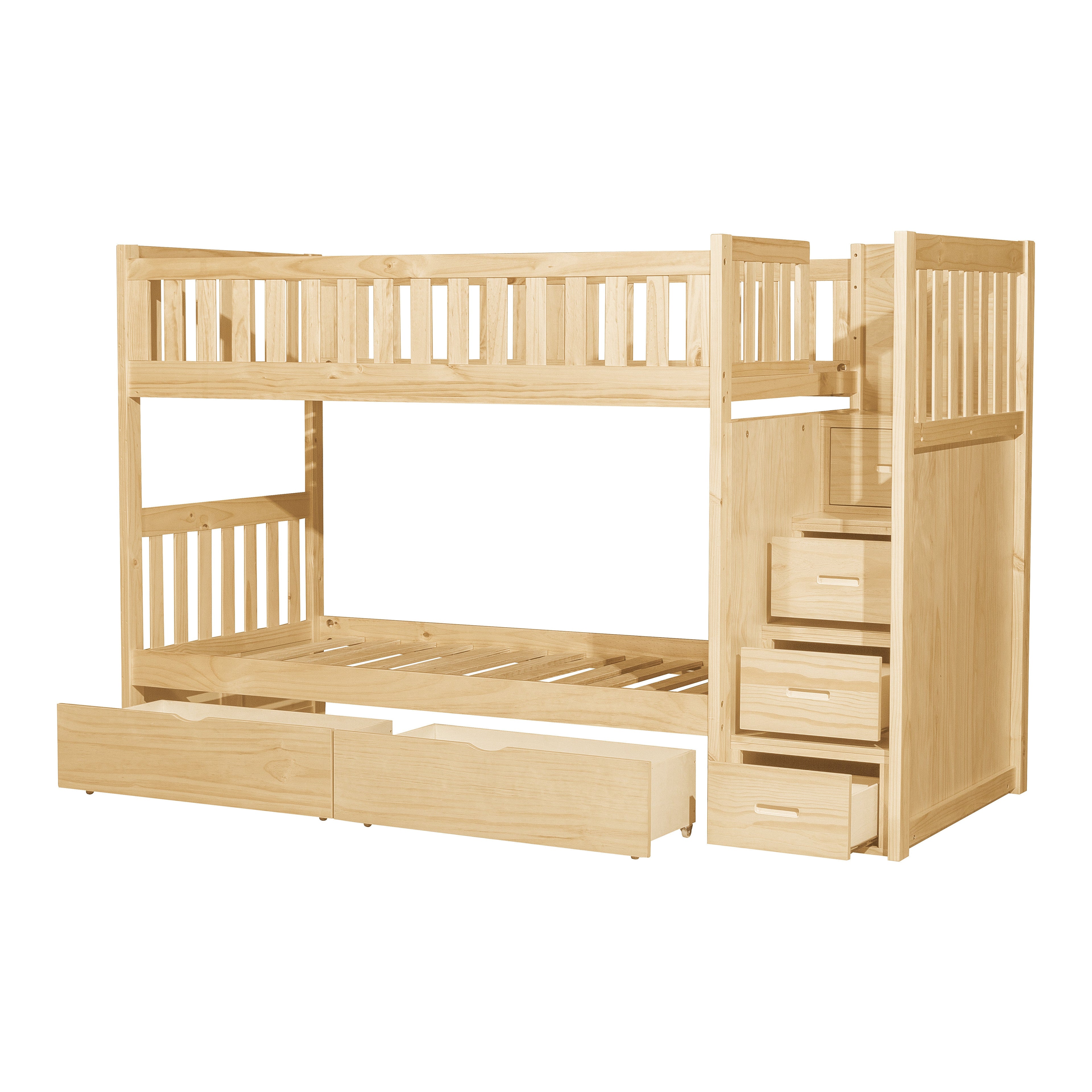 B2043SB-1*T (5) Twin/Twin Step Bunk Bed with Storage Boxes - B2043SB-1*T - Bien Home Furniture & Electronics