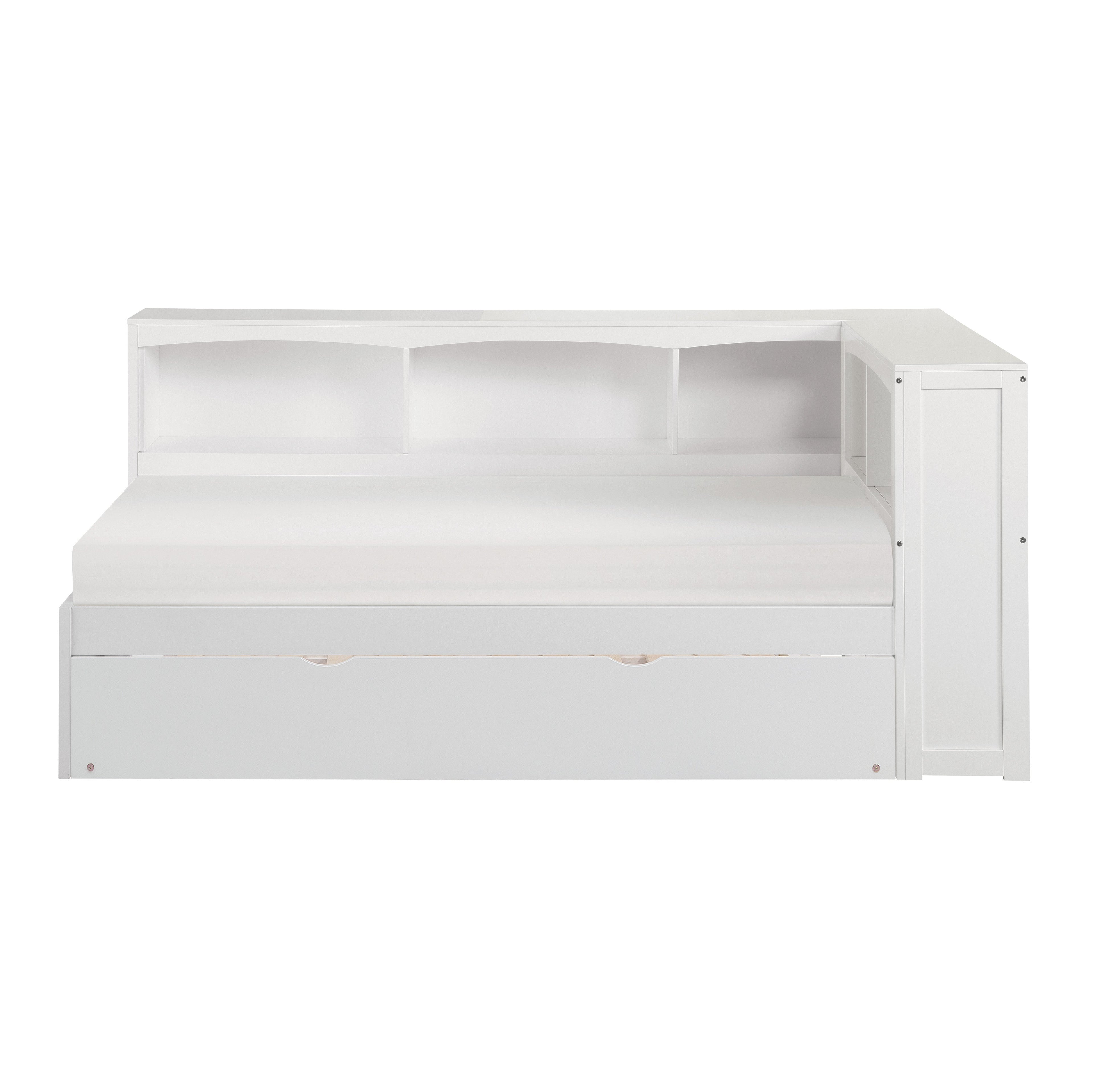 B2053BCW-1BCR* (4) Twin Bookcase Corner Bed with Twin Trundle - B2053BCW-1BCR* - Bien Home Furniture & Electronics