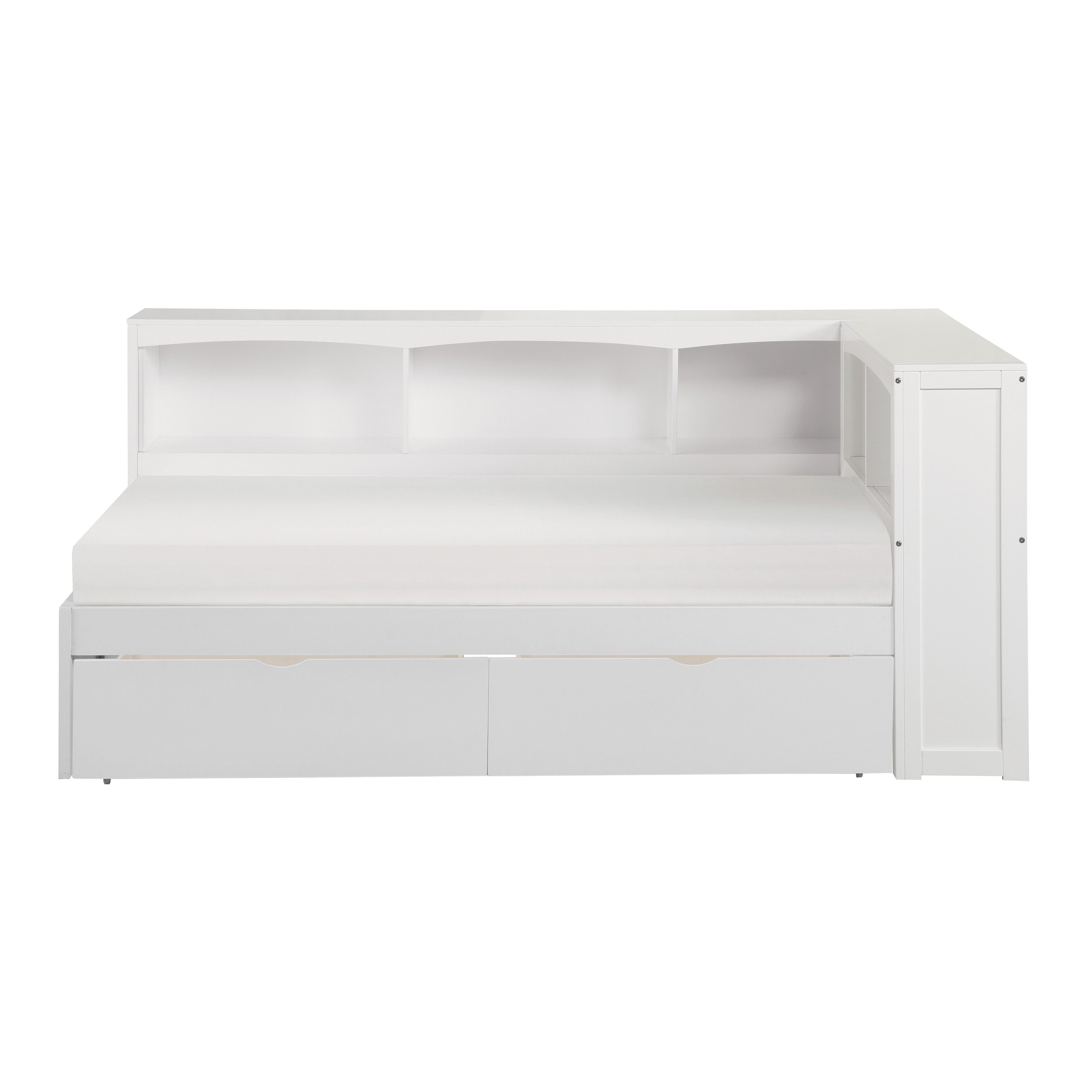 B2053BCW-1BCT* (4) Twin Bookcase Corner Bed with Storage Boxes - B2053BCW-1BCT* - Bien Home Furniture & Electronics