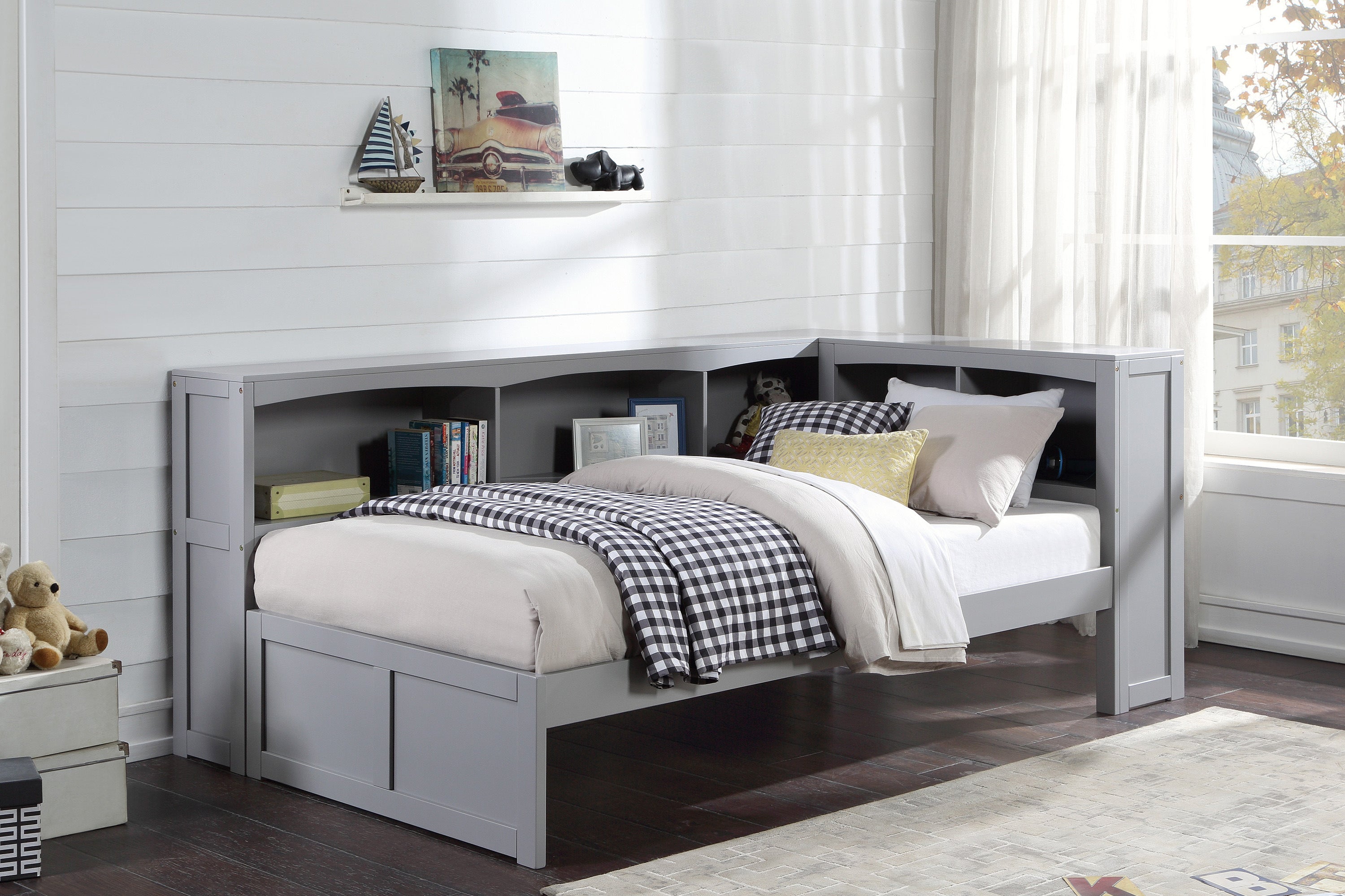 B2063BC-1BC* (3) Twin Bookcase Corner Bed - B2063BC-1BC* - Bien Home Furniture & Electronics