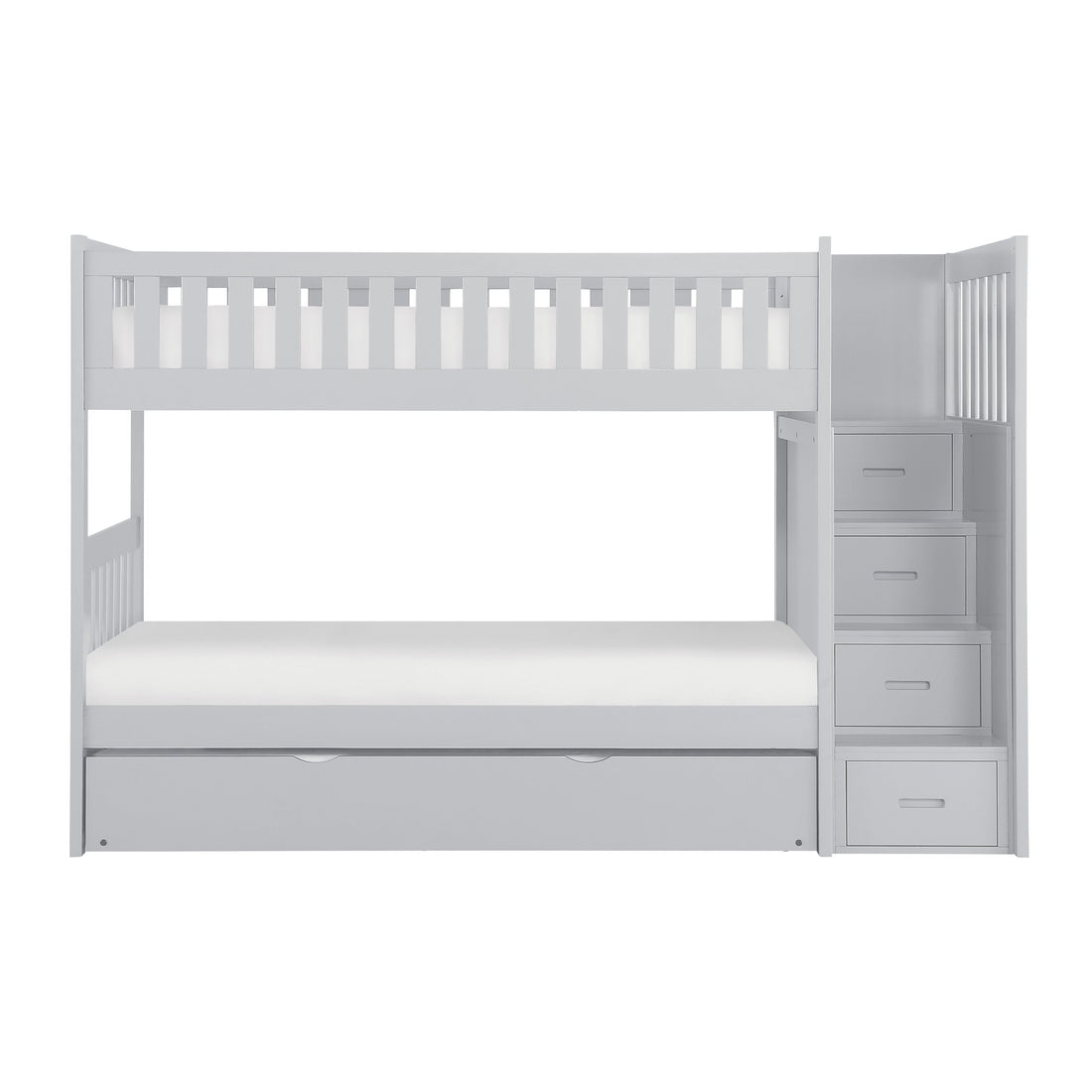 B2063SB-1*R (5) Twin/Twin Step Bunk Bed with Twin Trundle - B2063SB-1*R - Bien Home Furniture & Electronics