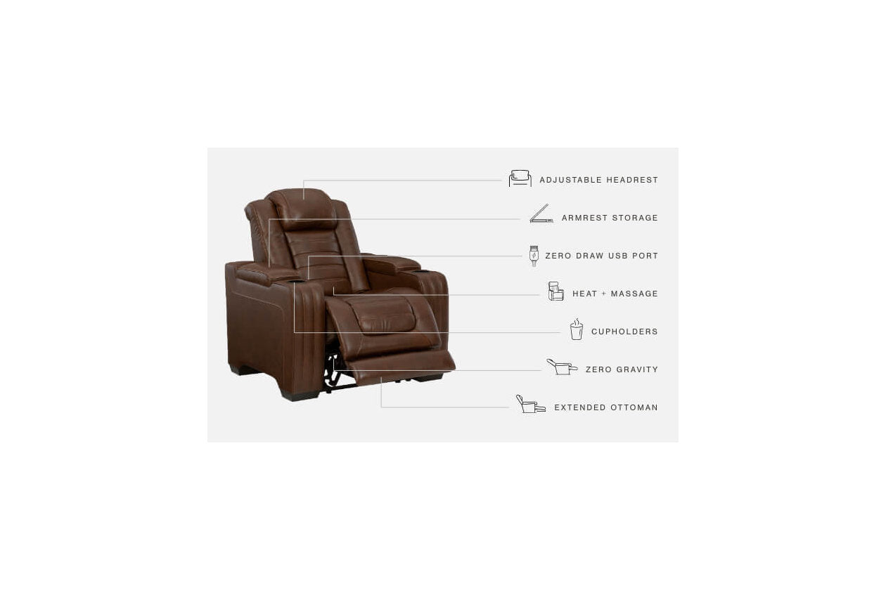 Backtrack Chocolate Power Recliner - U2800413 - Bien Home Furniture &amp; Electronics