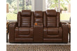 Backtrack Chocolate Power Reclining Loveseat with Console - U2800418 - Bien Home Furniture & Electronics