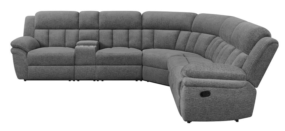 Bahrain 6-Piece Upholstered Motion Sectional Charcoal - 609540 - Bien Home Furniture & Electronics