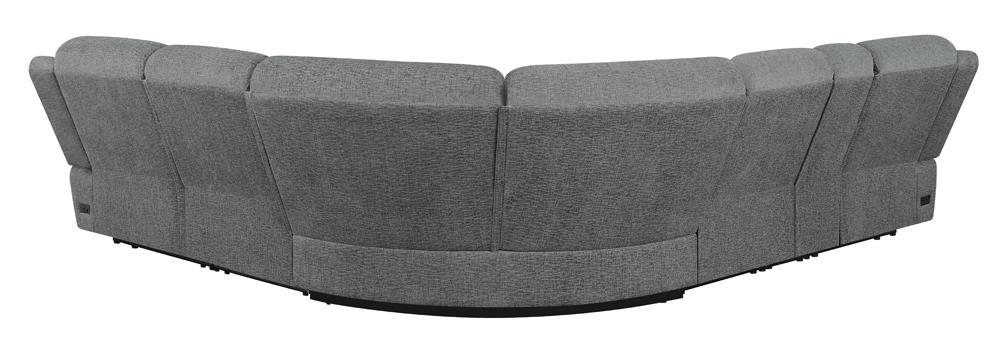 Bahrain 6-Piece Upholstered Motion Sectional Charcoal - 609540 - Bien Home Furniture & Electronics