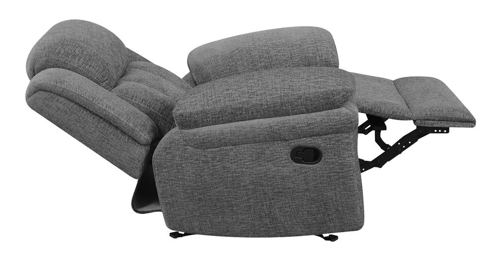 Bahrain Upholstered Glider Recliner Charcoal - 609543 - Bien Home Furniture & Electronics