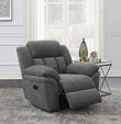 Bahrain Upholstered Glider Recliner Charcoal - 609543 - Bien Home Furniture & Electronics