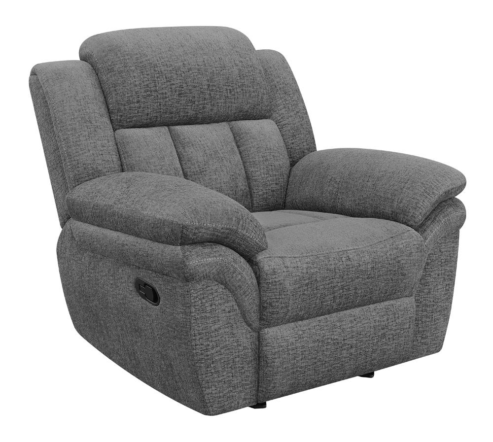 Bahrain Upholstered Glider Recliner Charcoal - 609543 - Bien Home Furniture & Electronics