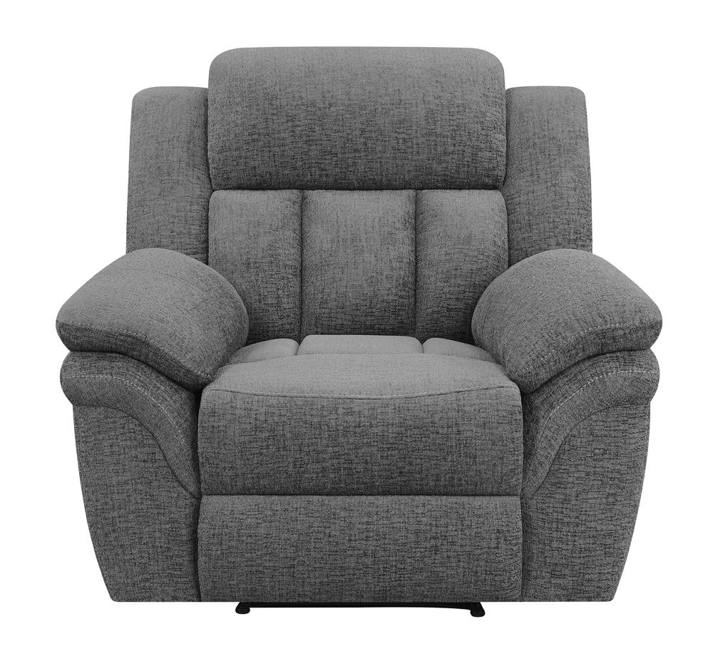 Bahrain Upholstered Glider Recliner Charcoal - 609543 - Bien Home Furniture & Electronics