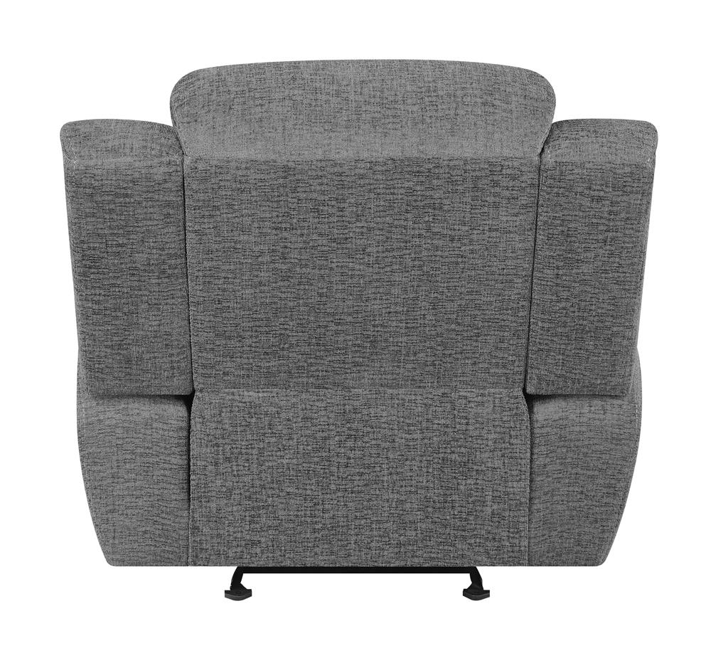 Bahrain Upholstered Glider Recliner Charcoal - 609543 - Bien Home Furniture & Electronics