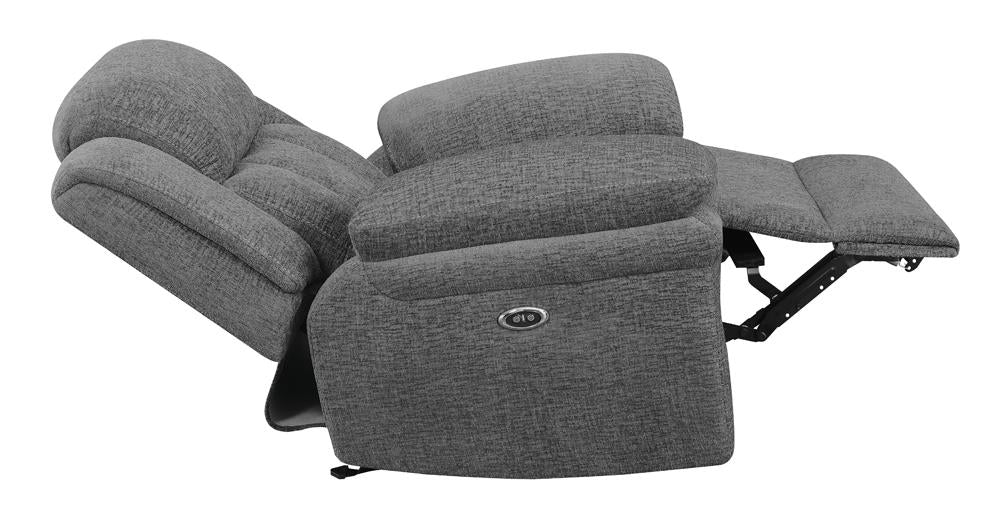 Bahrain Upholstered Power Glider Recliner Charcoal - 609543P - Bien Home Furniture & Electronics