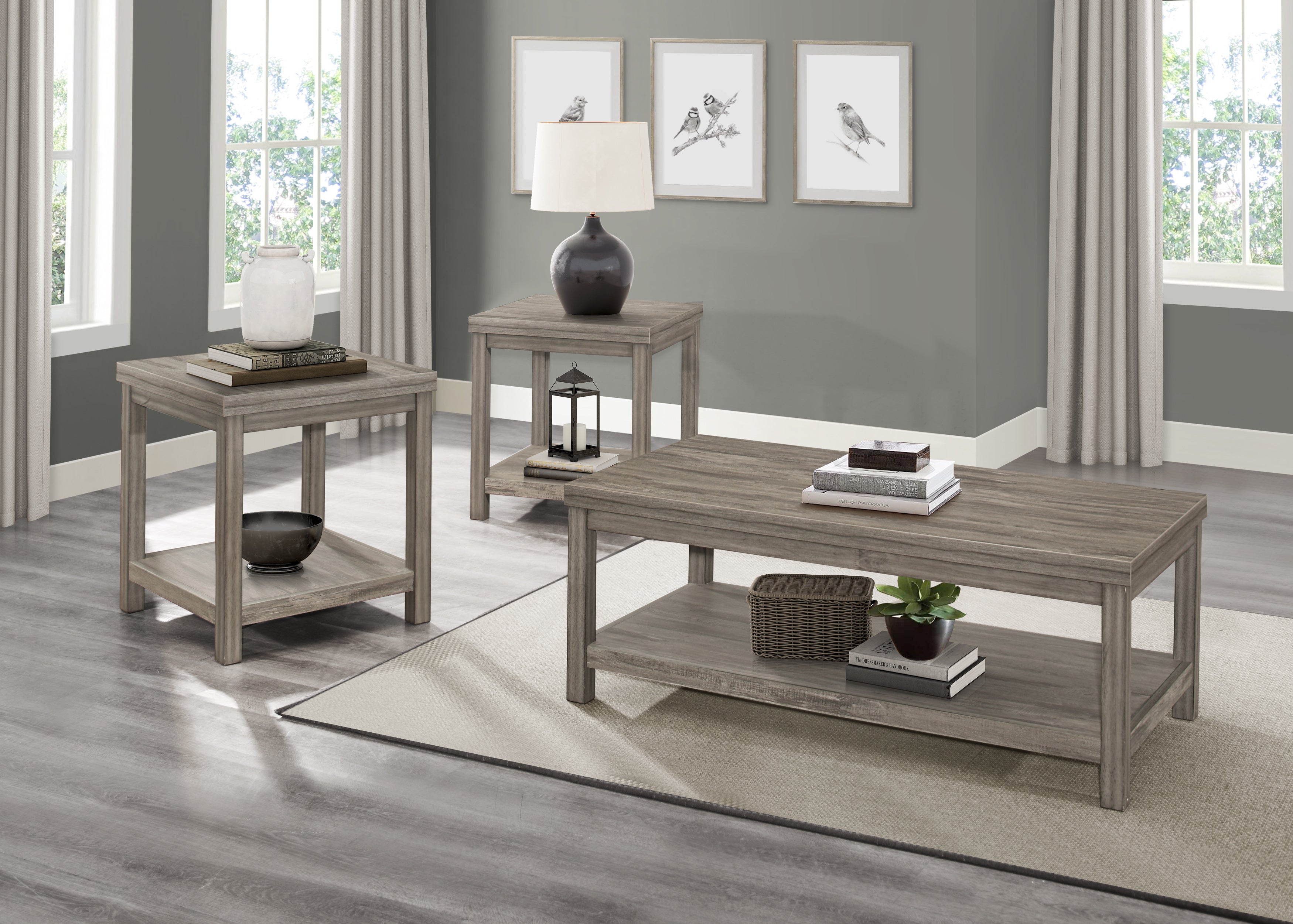 Bainbridge Weathered Gray 3-Piece Pack Occasional Set - 1526-31 - Bien Home Furniture & Electronics